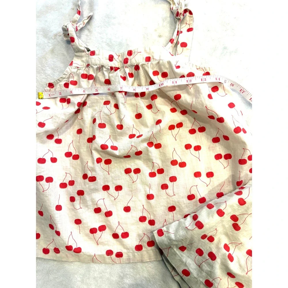 Hanna Andersson Kids US 12 Cherry Print Cotton Tie Strap Top and Shorts Set